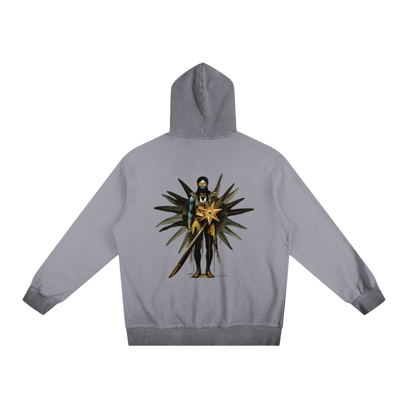 Amaru Khan Stars Ombre Vintage Stone Washed Color Hoodie
