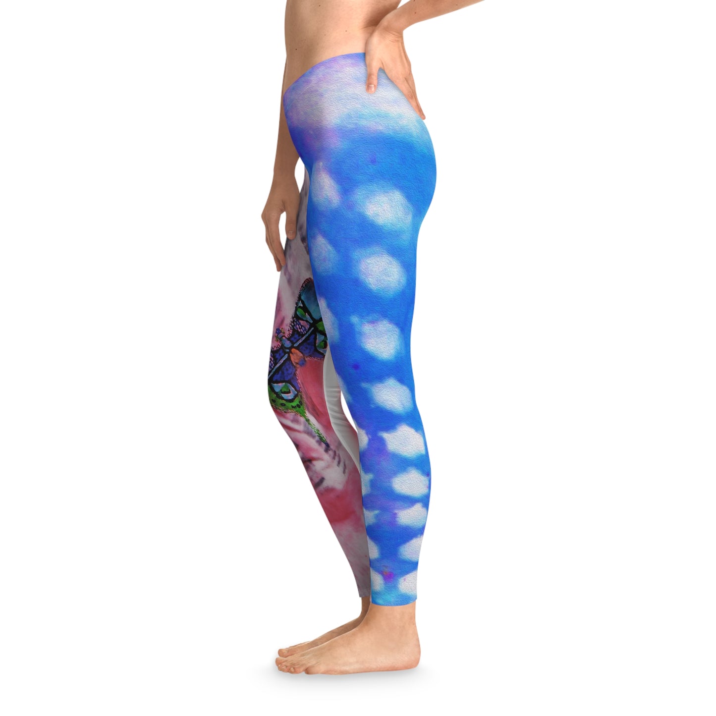 Prueba de transformación mezcla Leggings elásticos (AOP)
