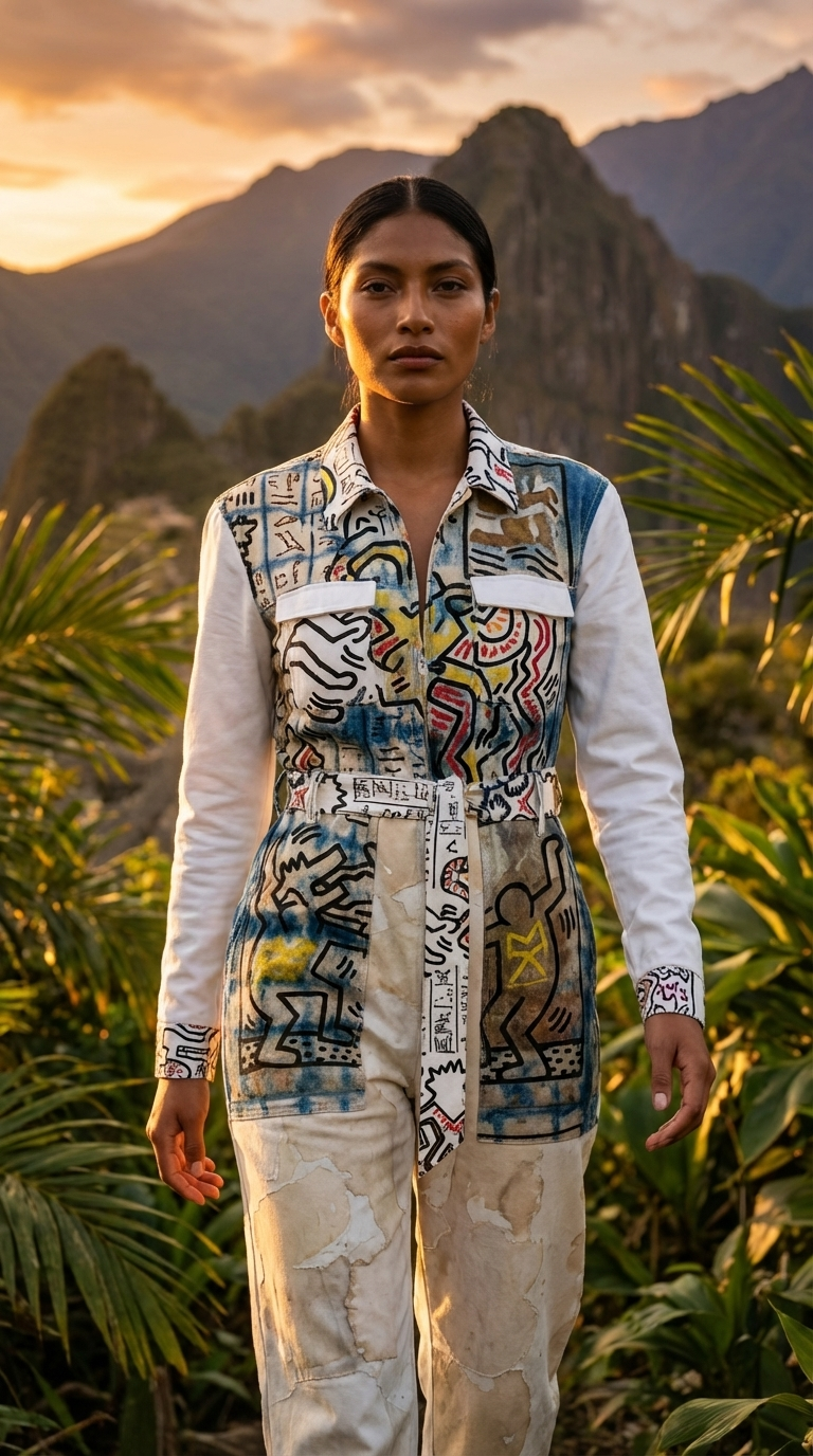 1986 Hieroglyphics Pima Cotton Jurassic Explorer Jumpsuit 1986 Hieroglyphics Pima Cotton Jurassic Explorer Jumpsuit
