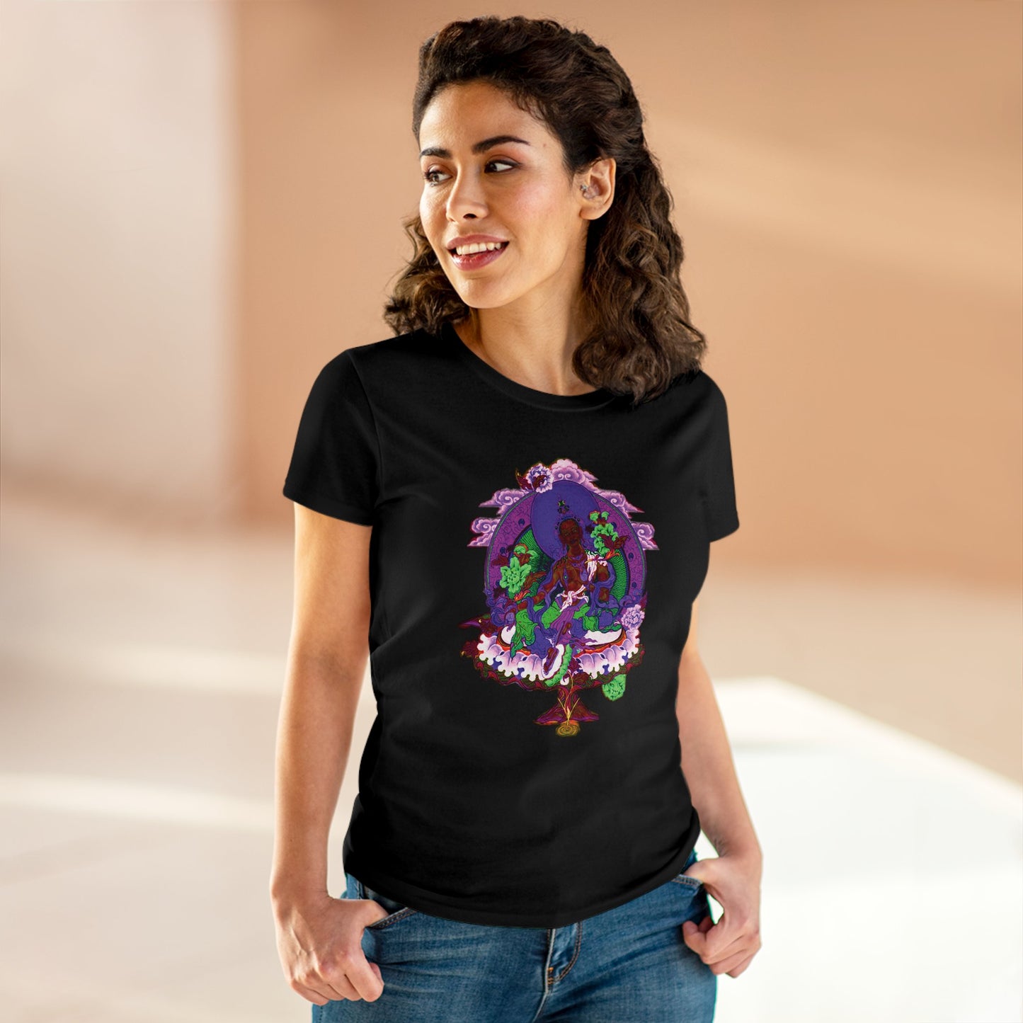 Buddha Pastel Sketch Women's Cotton Tee