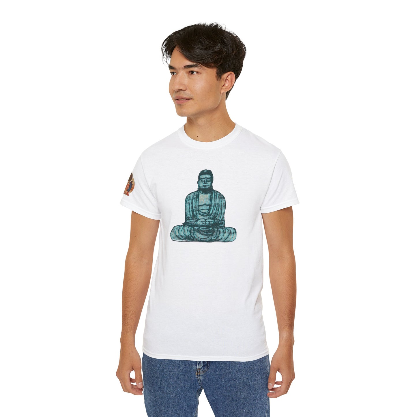 Fine Art Buddha Chalk Drawing Print Unisex Ultra Cotton Tee