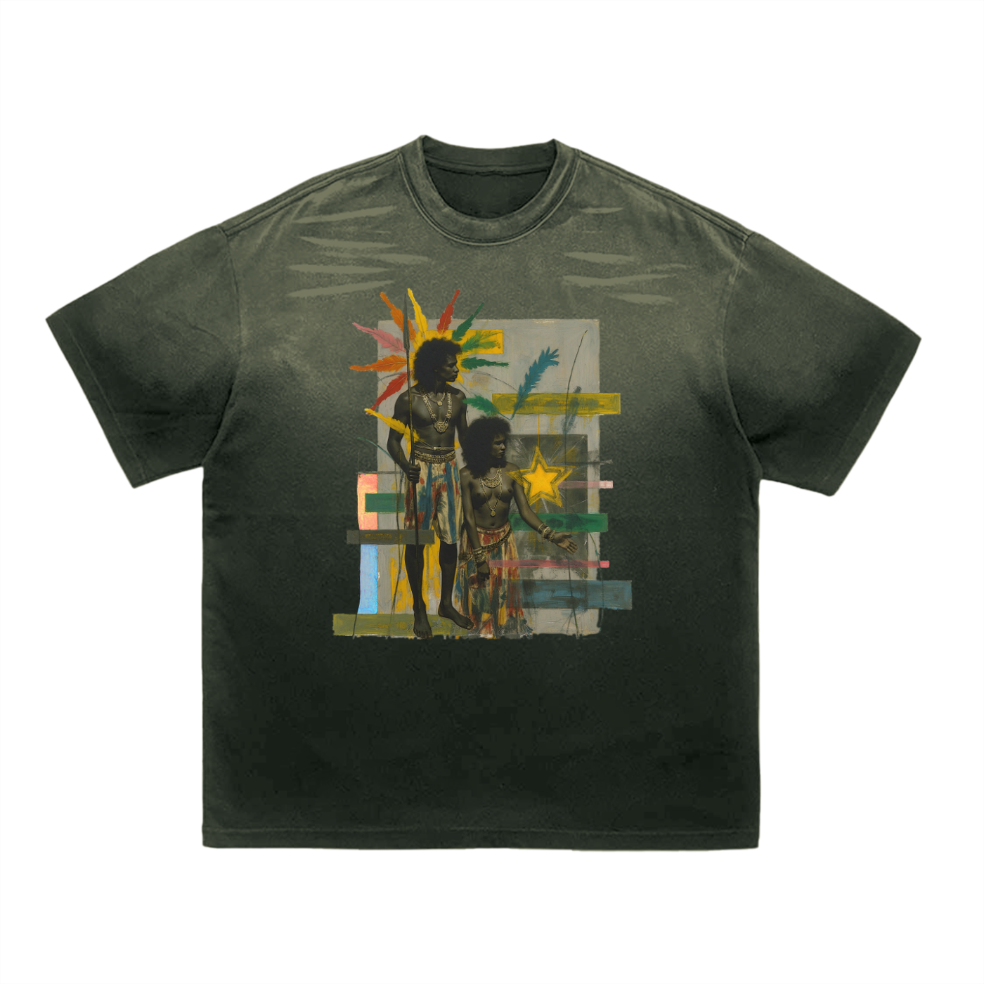 Amaru Khan Stars Cinco Dyed Gradient T-Shirt