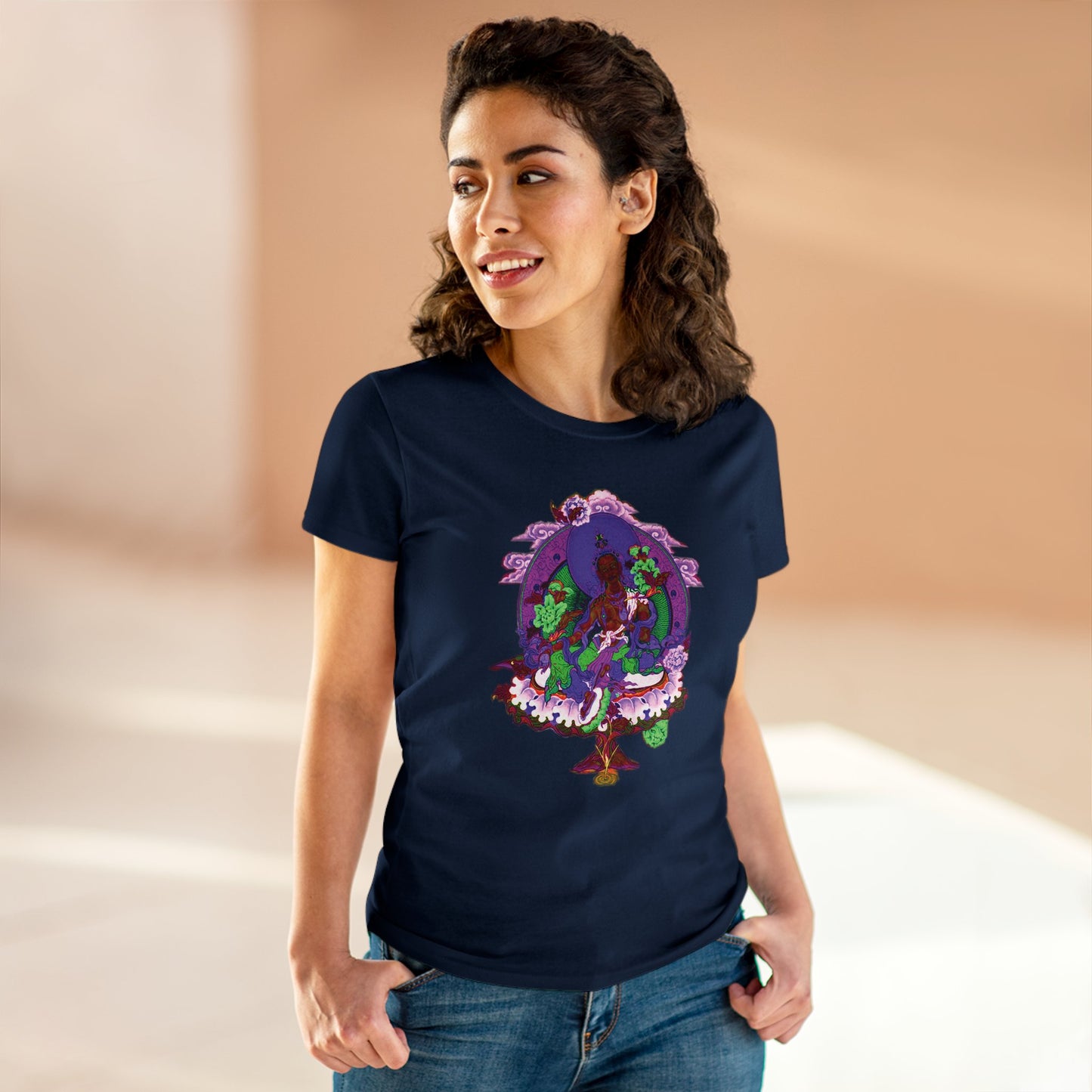Buddha Pastel Sketch Women's Cotton Tee