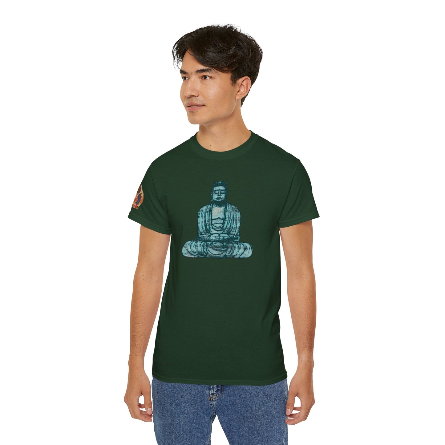 Fine Art Buddha Chalk Drawing Print Unisex Ultra Cotton Tee