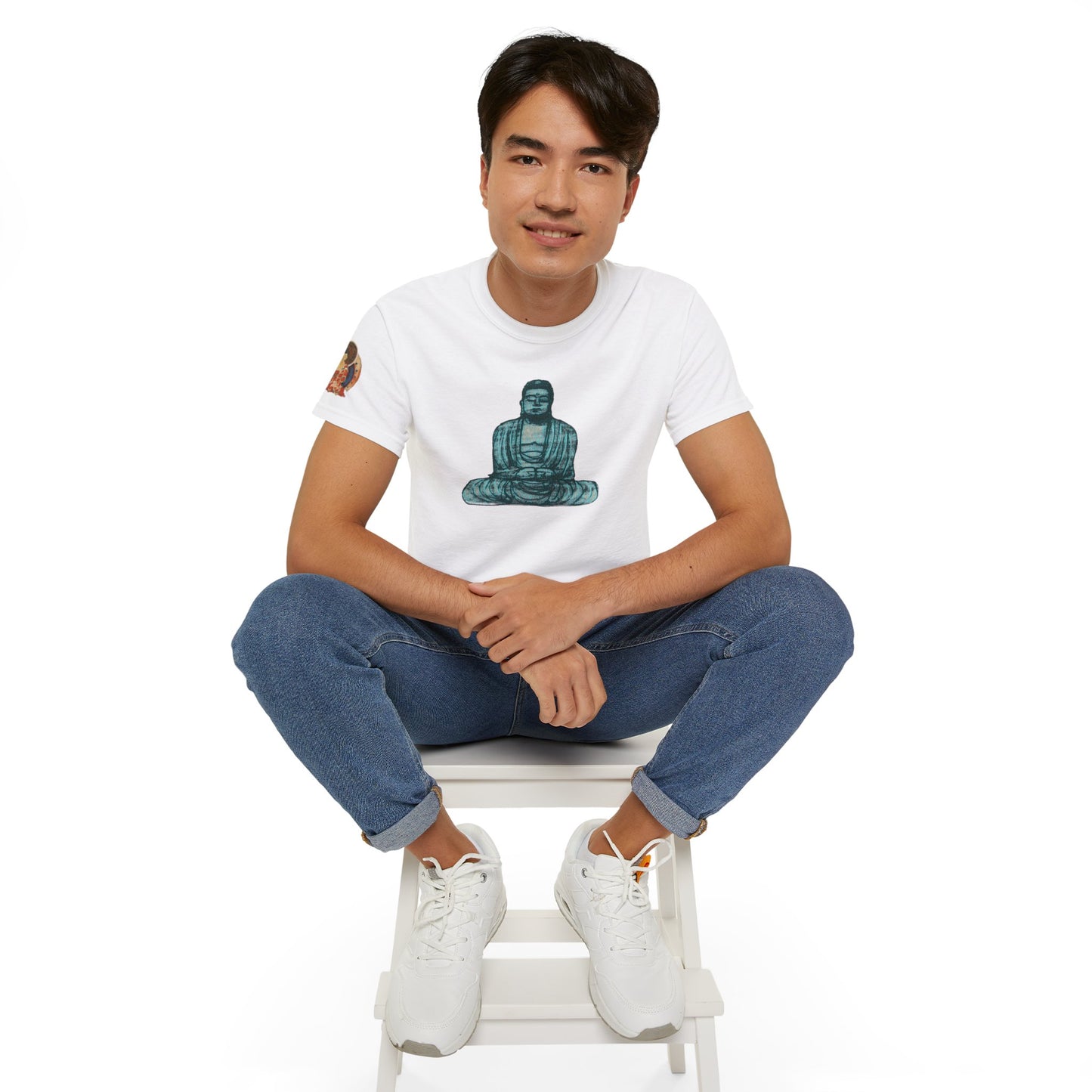 Fine Art Buddha Chalk Drawing Print Unisex Ultra Cotton Tee