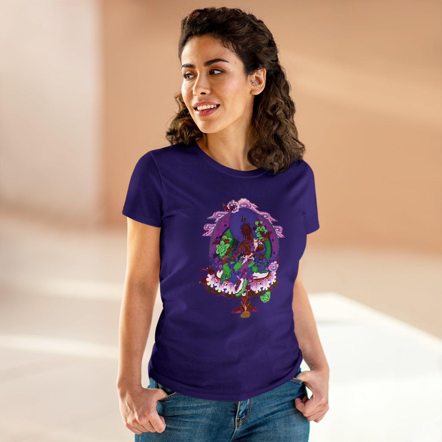 Buddha Pastel Sketch Women's Cotton Tee