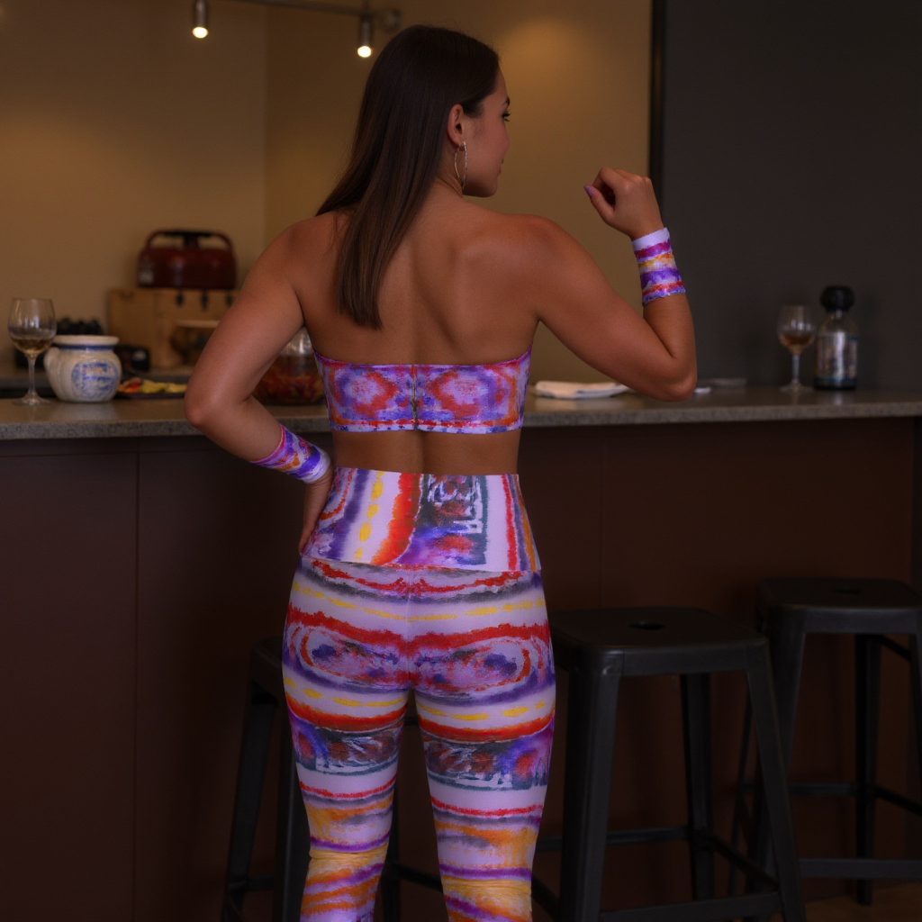 Aborigine Stripes and Stars High Waisted Leggings