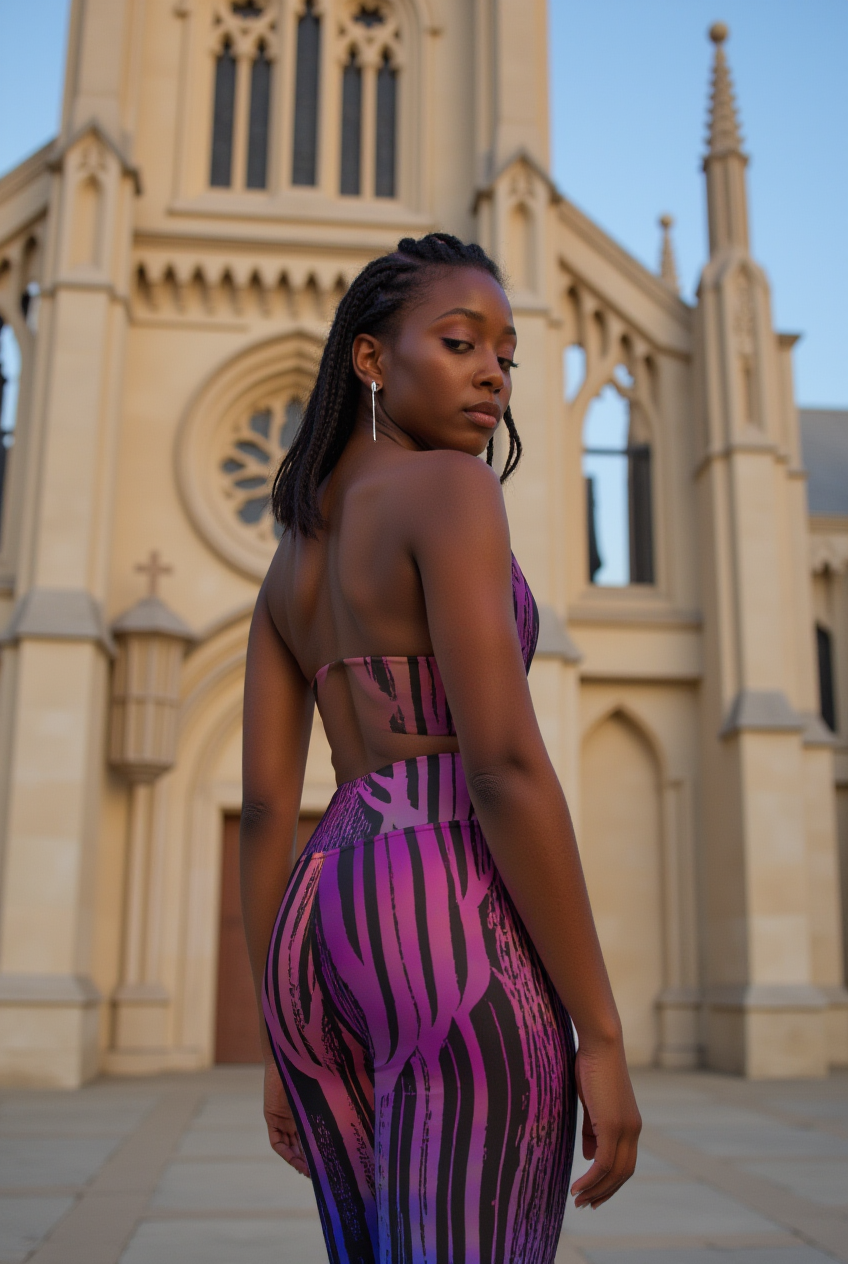 Cyberpunk Woodgrain Sherbert High Waist Leggings