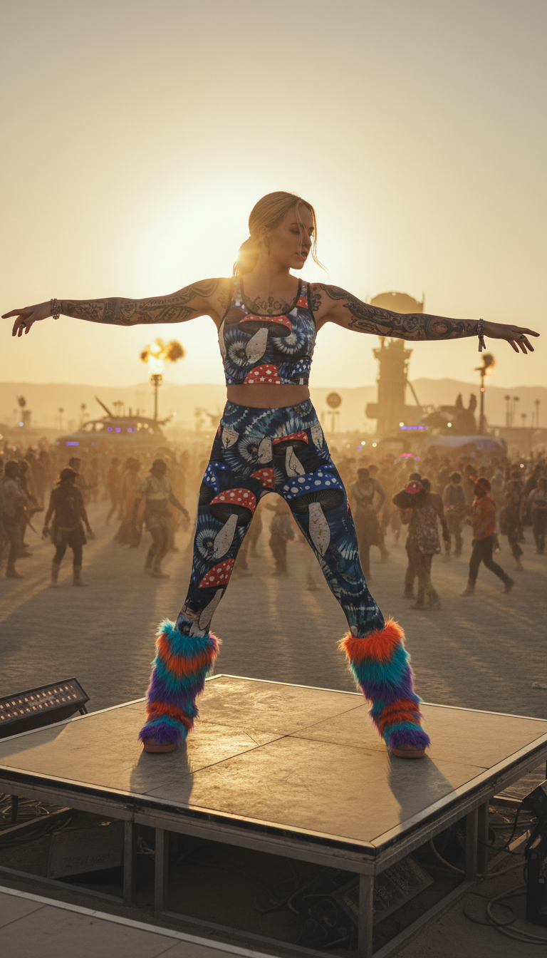 Shibori Mushroom High Waist Leggings