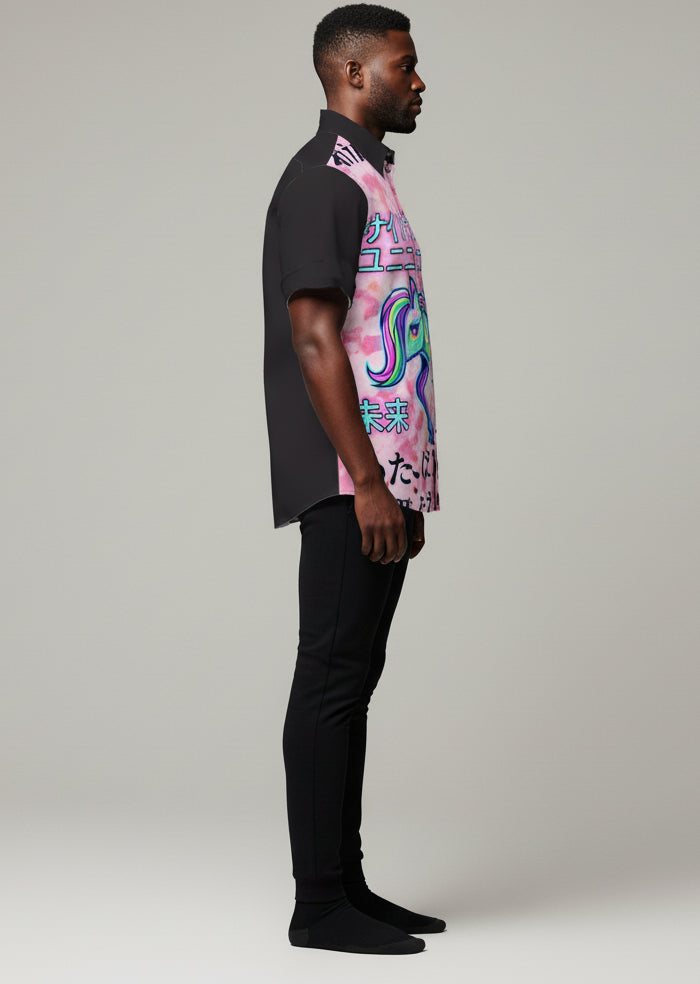 The Way & The Light Pima Cotton Poplin Collar Short Sleeve Button Up