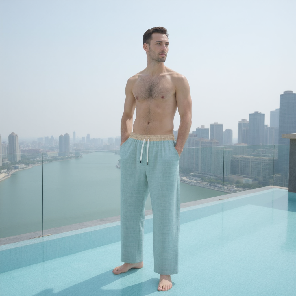 Watercolor Brushed Orchids Cotton Lounge Pants