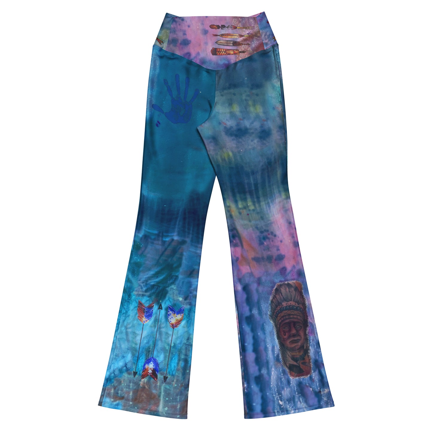 Feathers of Our Fathers High Waist Flare leggings