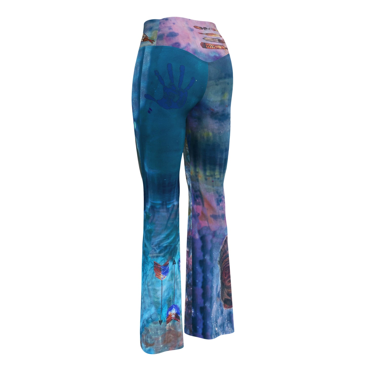 Feathers of Our Fathers High Waist Flare leggings