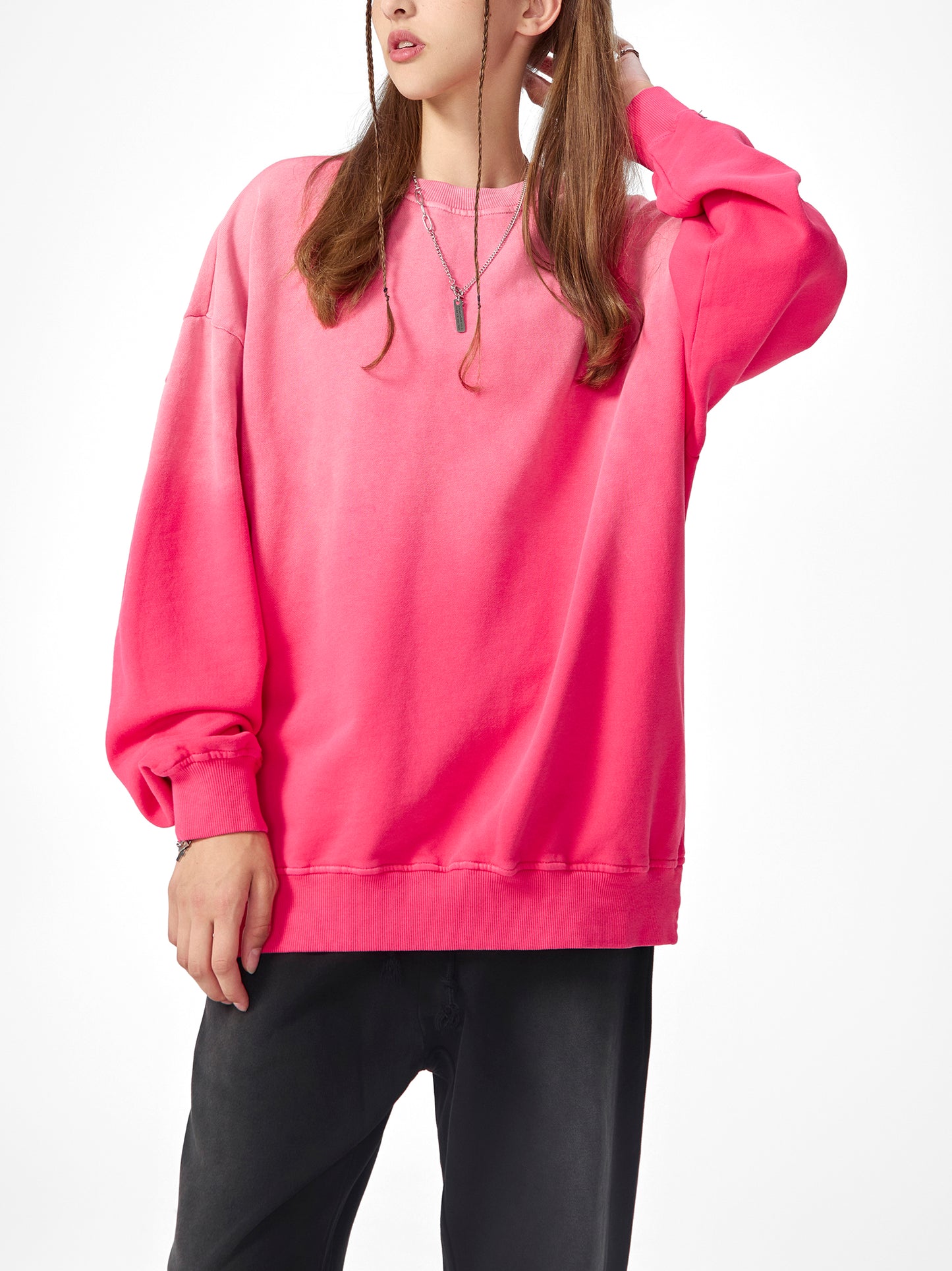 Amaru Khan Stars Handcrafted Vintage Wash Drop-Shoulder Sweatshirt