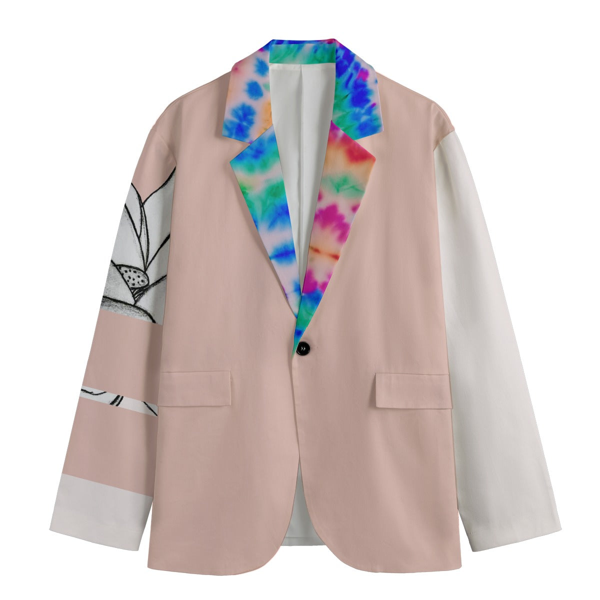 Shibori Lapel Lotus Cotton Blazer