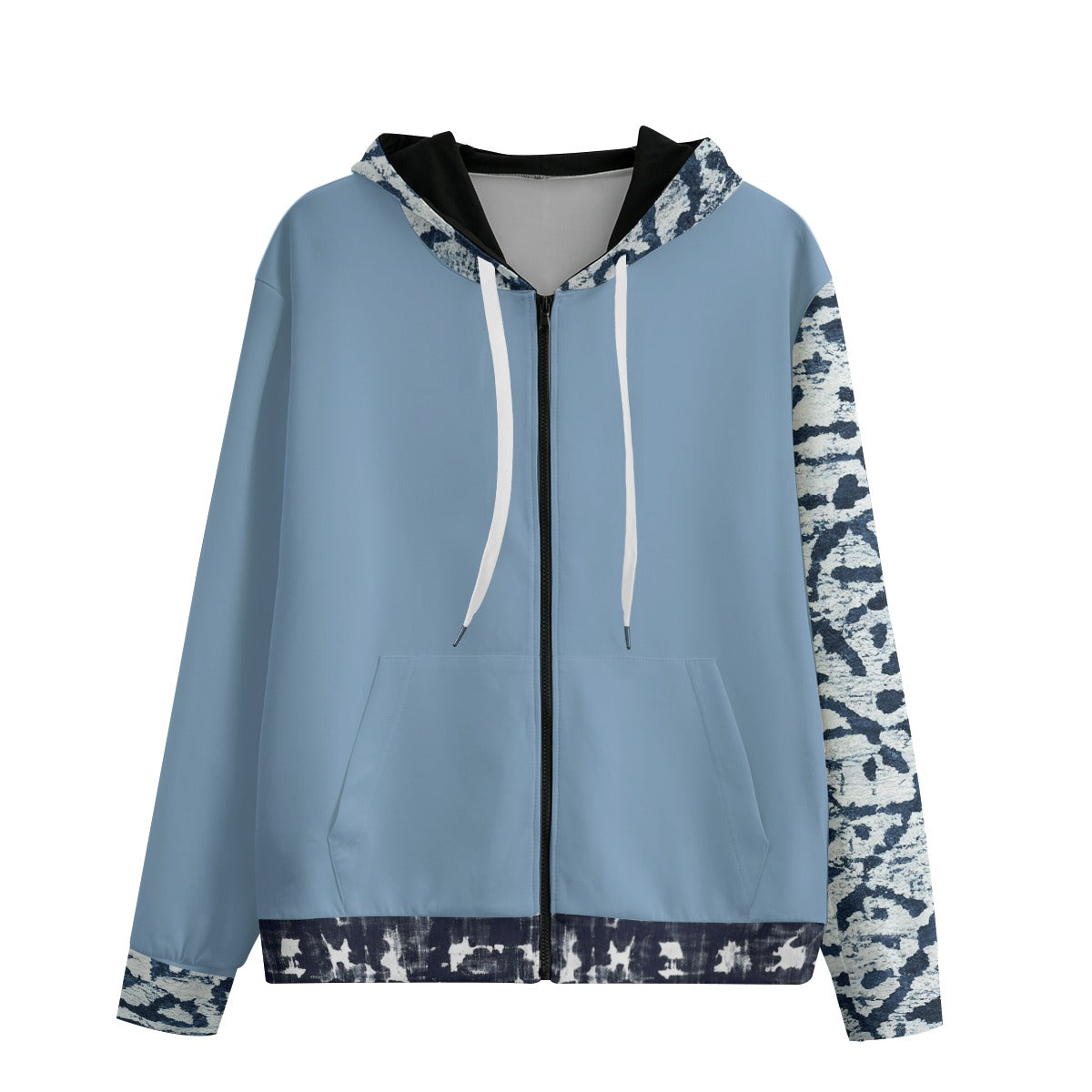 Shibori Hand Dye Print Cotton Unisex Hoodie