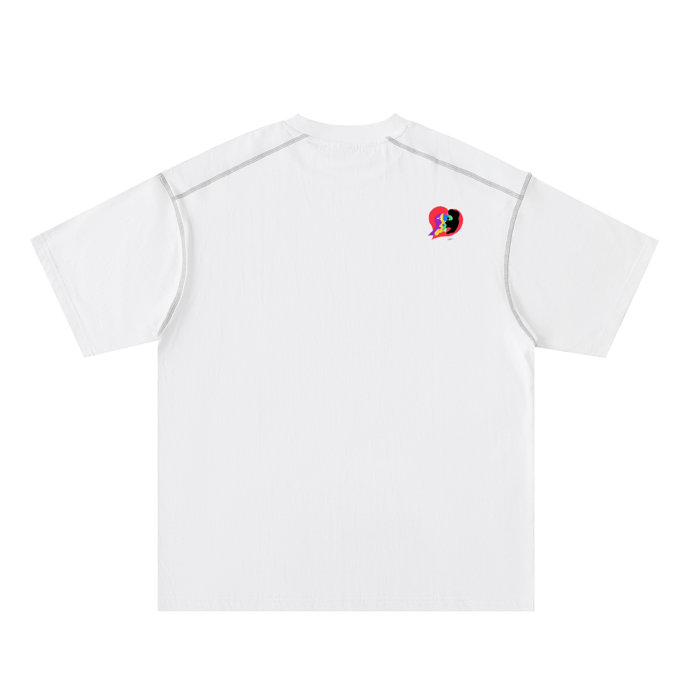 I AM HERE Oversized Contrast-Stitched Cotton Tee