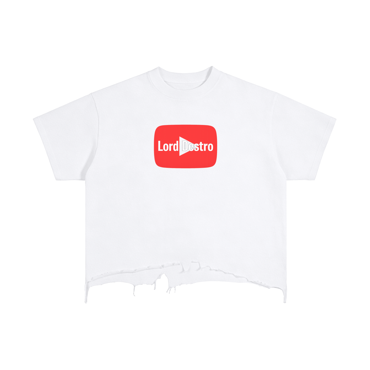 Lord Destro Vintage Wash Boxy Distressed Hem T-Shirt