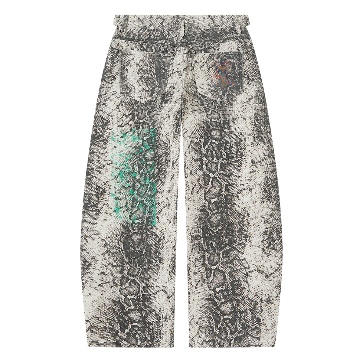 Foundational BLK Men's Snake Print Barrel Leg Pants
