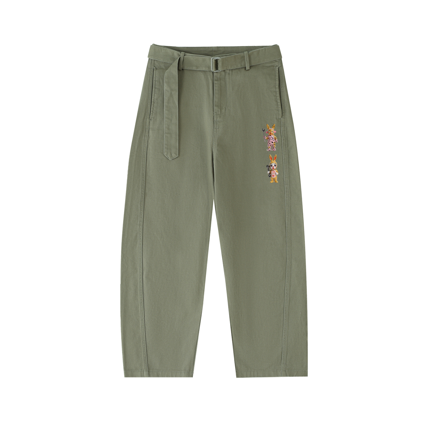 RaTChet BunneeZ Belted Barrel-leg Chino Pants