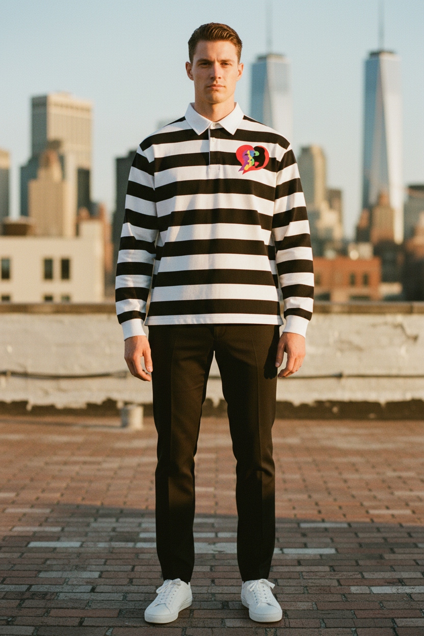 PERC CEPTION Color Block Stripe Polo Shirt