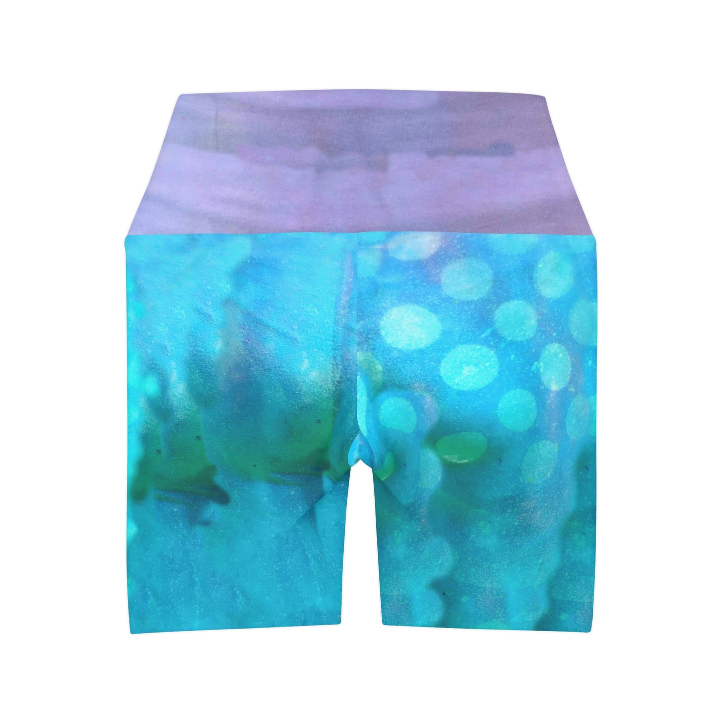 Water Dots High Waisted Yoga Shorts