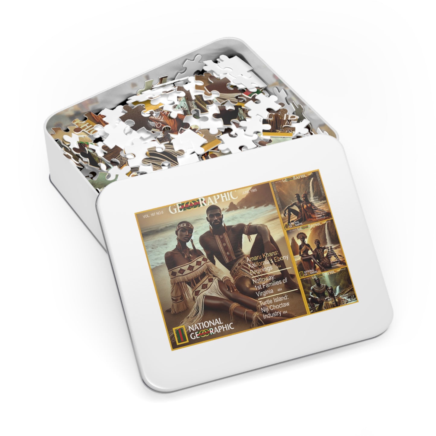 Amaru Khan Turtel Island Jigsaw Puzzle with Tin