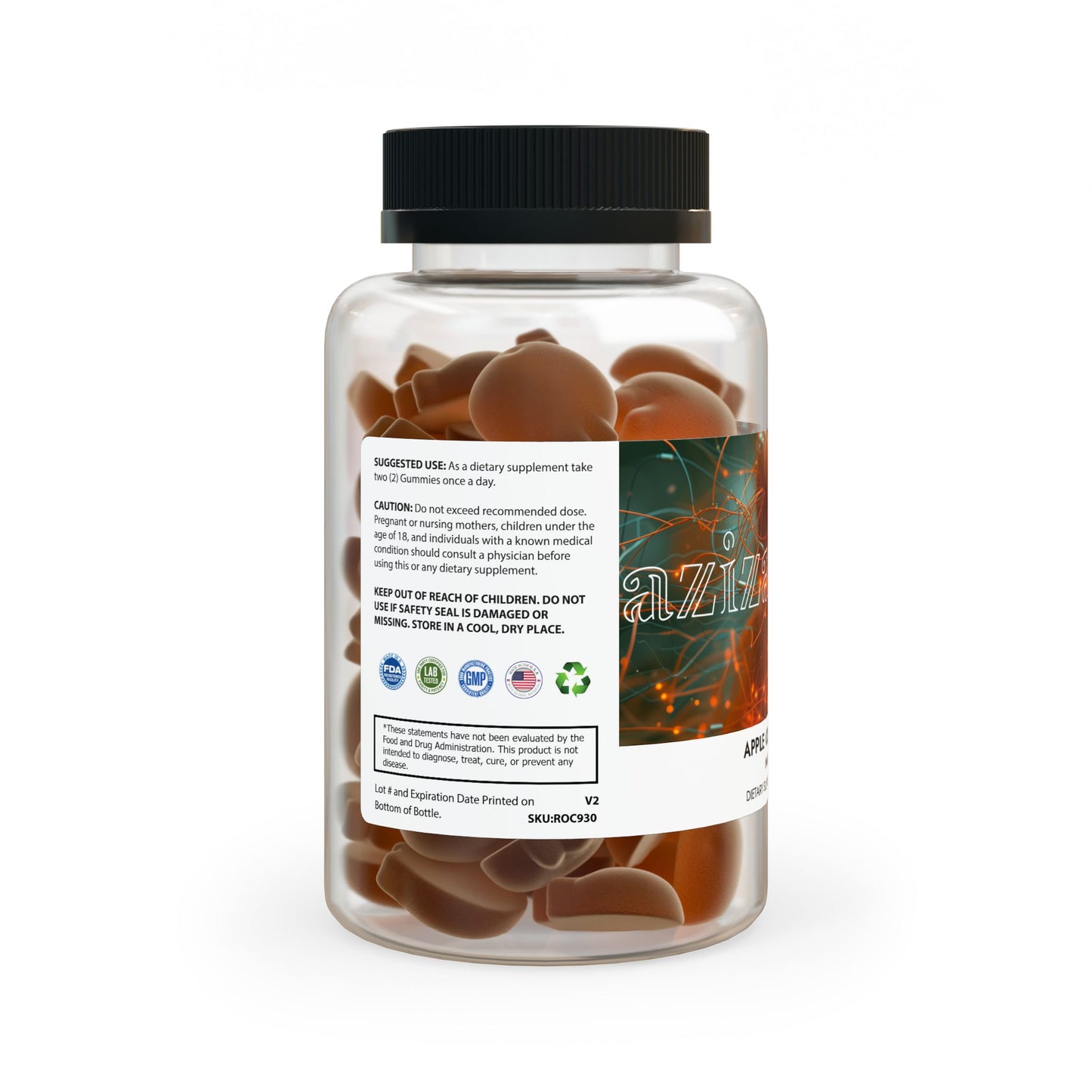 Apple Cider Vinegar Gummies (60 Gummies) by Aziza & Fae