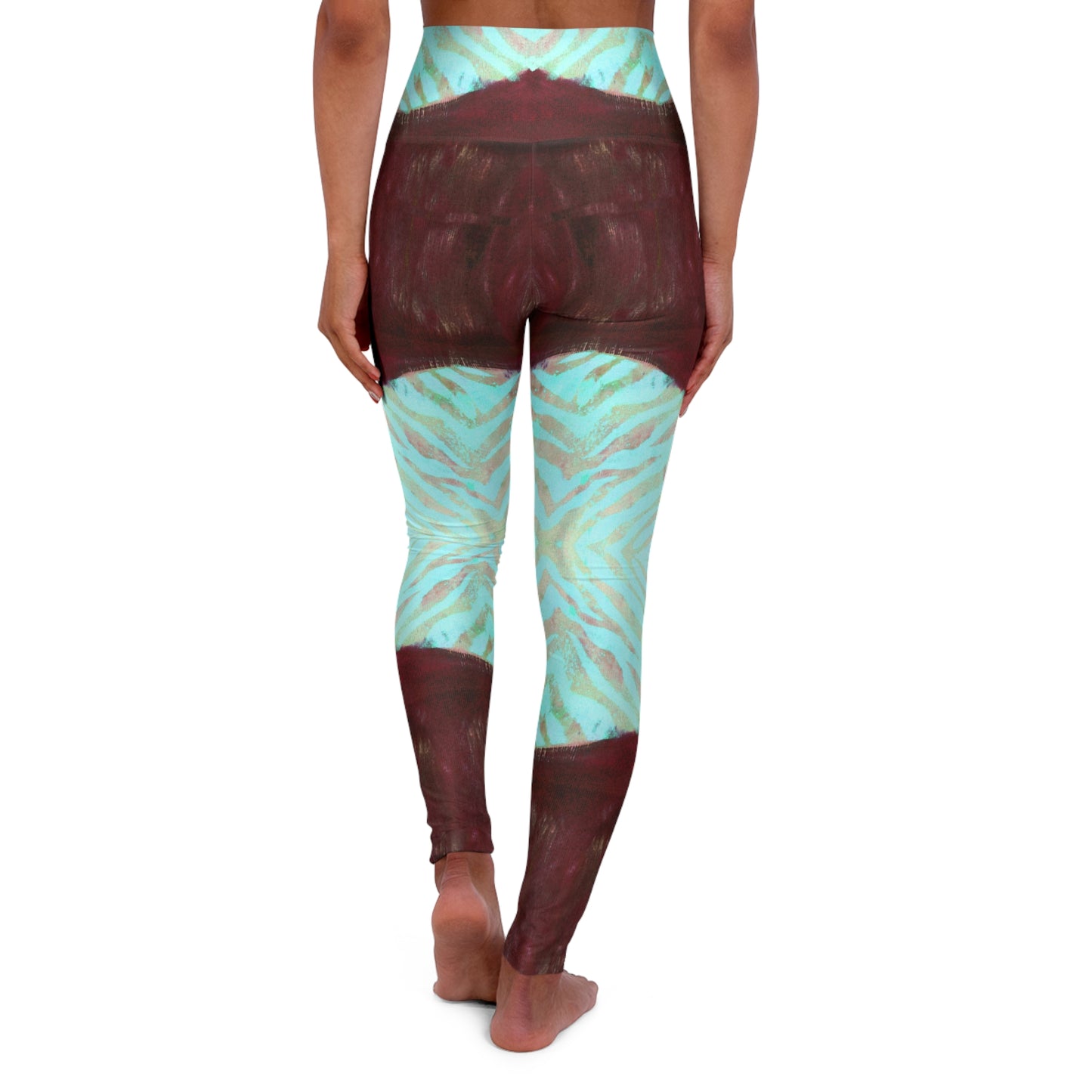 Tiger Bomb Cerulean Haze High Waisted Leggings