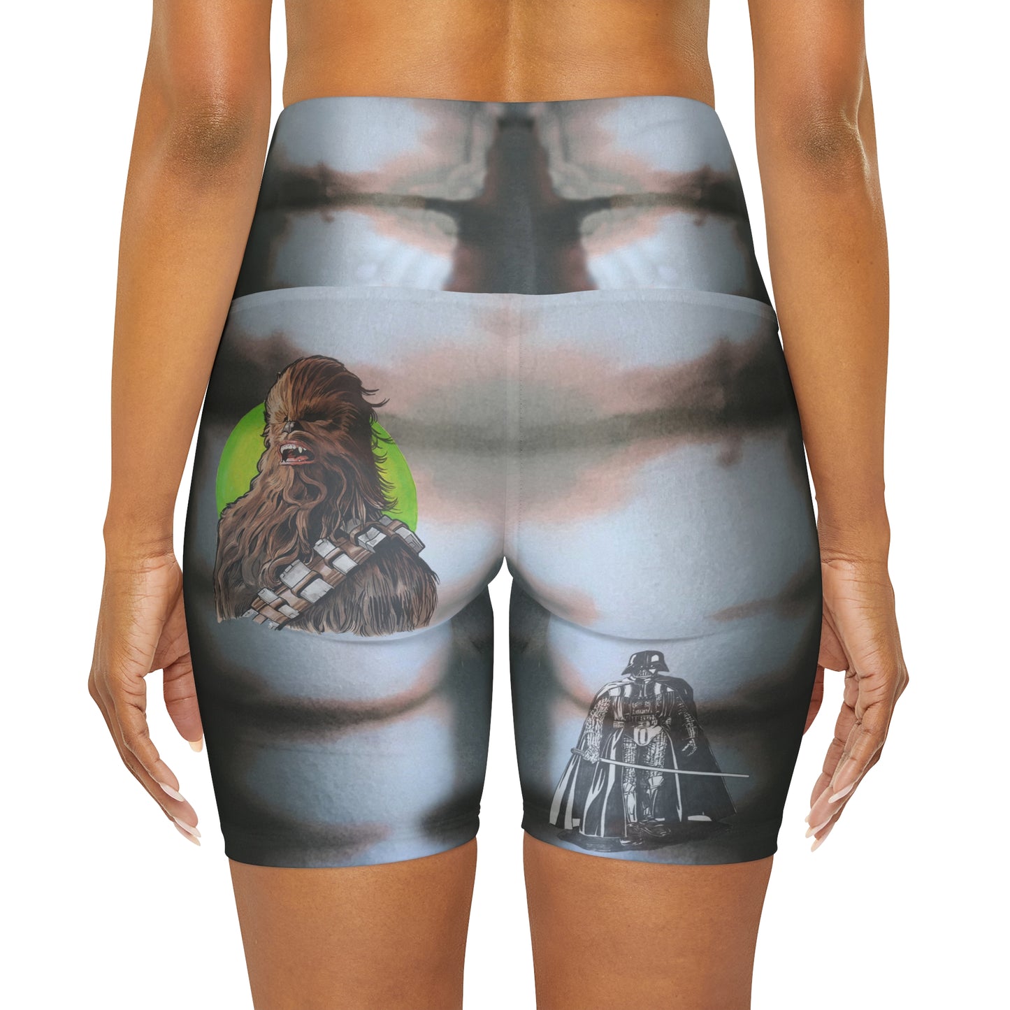 Darth Vader High Waisted Yoga Shorts