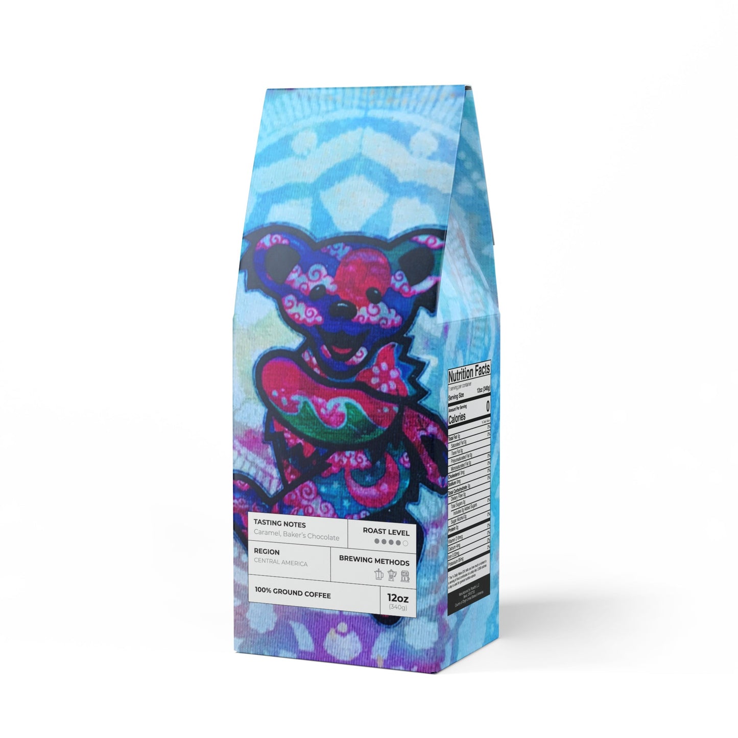 Tye Dye Jerry Bear Art Colombian Coffee Blend Medium-Dark Roast