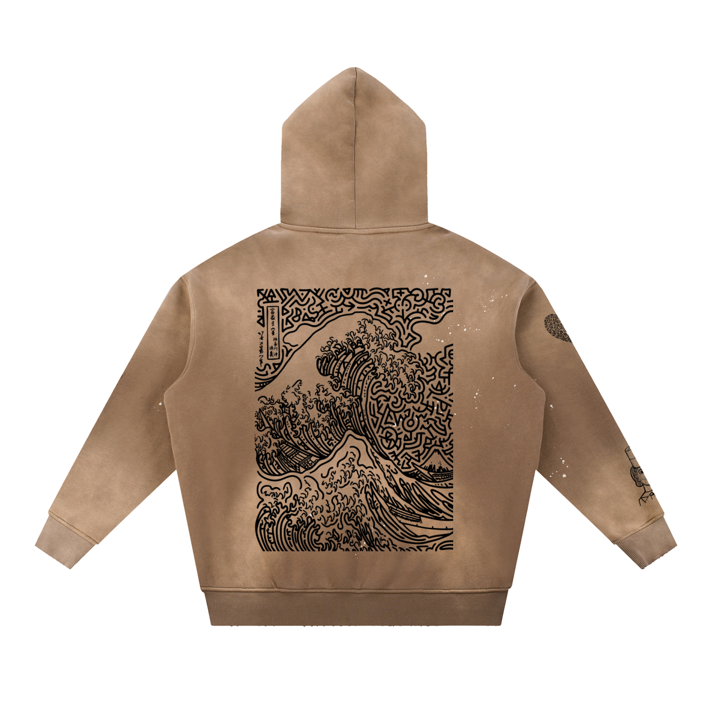 SQUIG Vintage Washed Frayed Fleece Hoodie