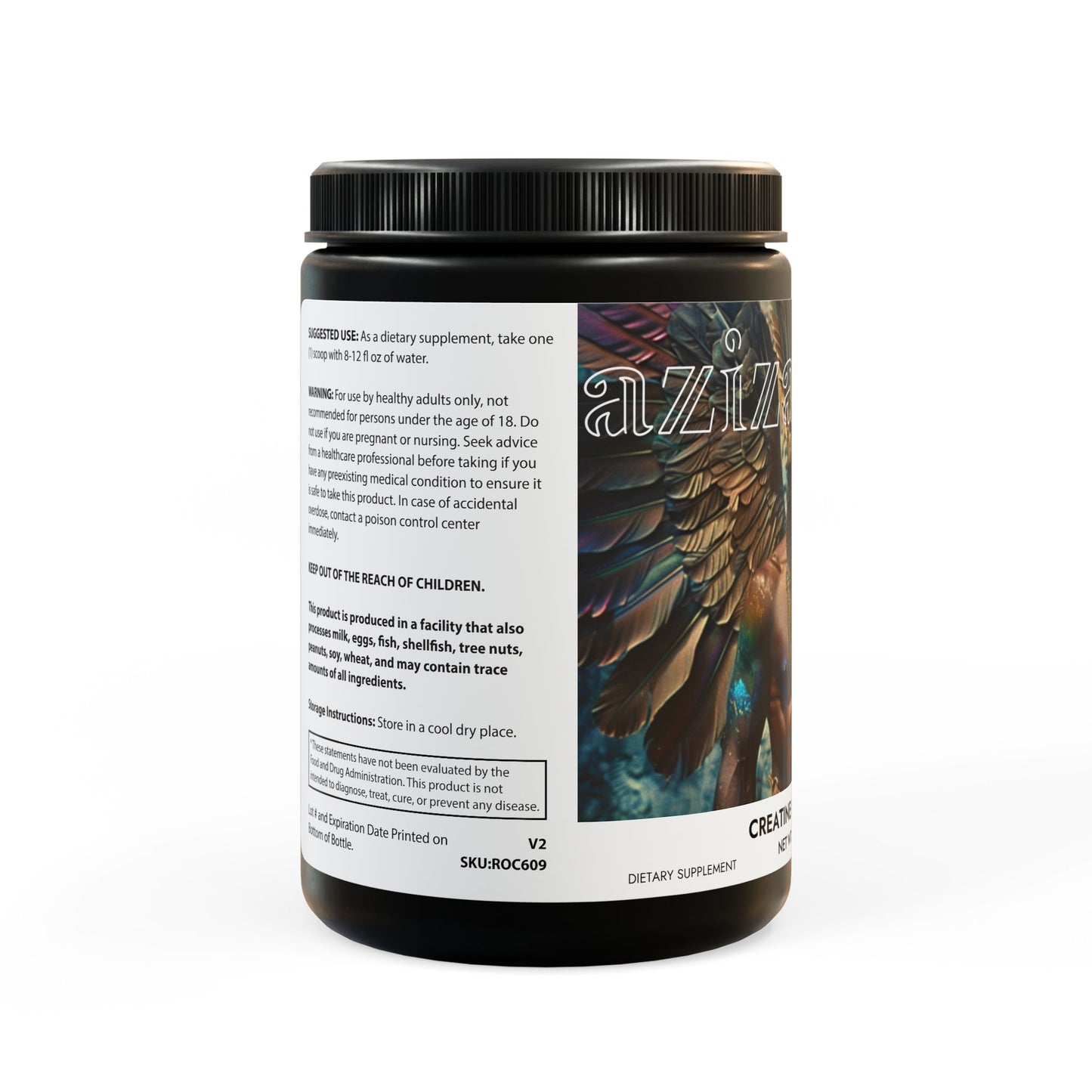 Creatine Monohydrate Supplement (300g, 10.58oz) by Aziza & Fae