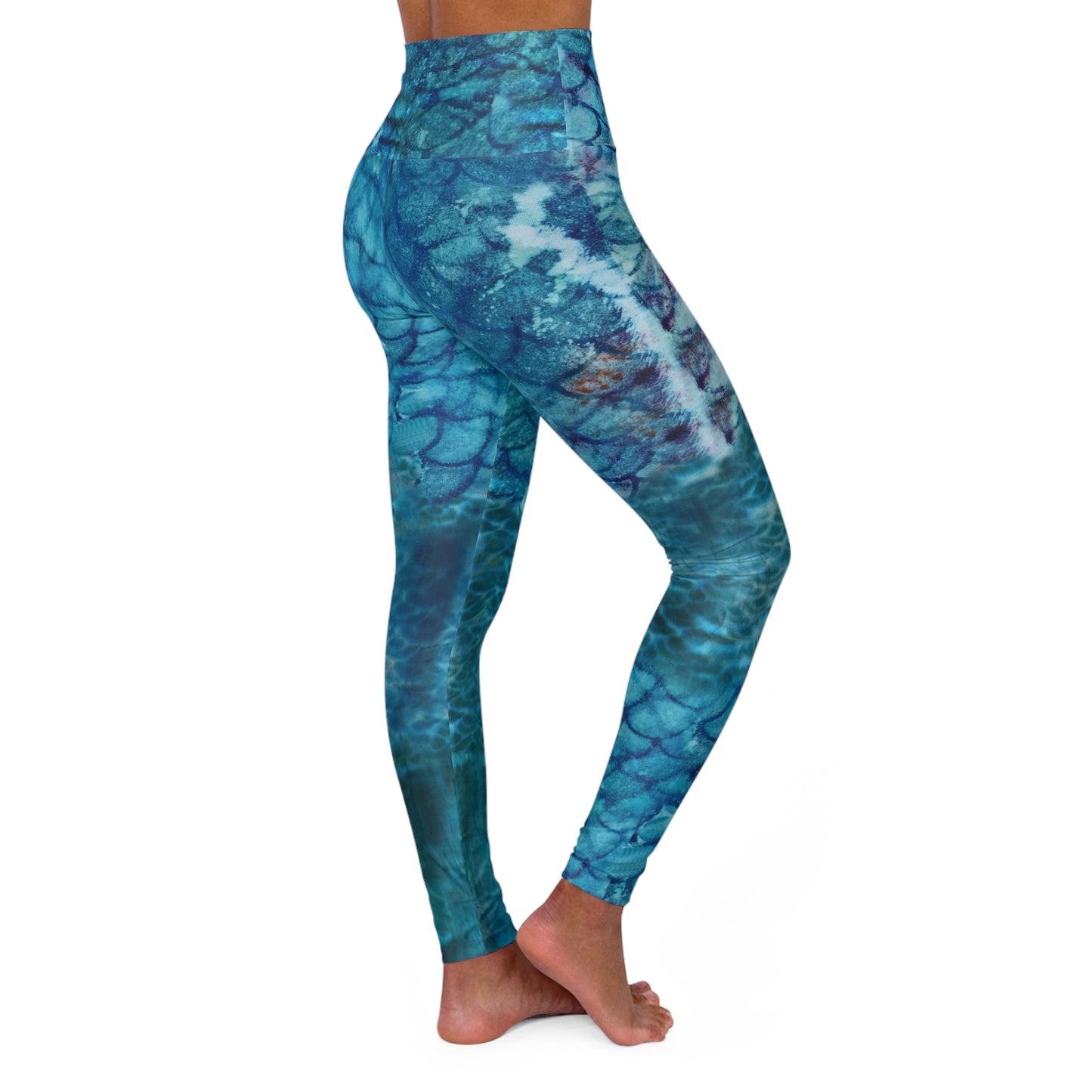 Ocean Goddess Mermaid High Waisted Leggings