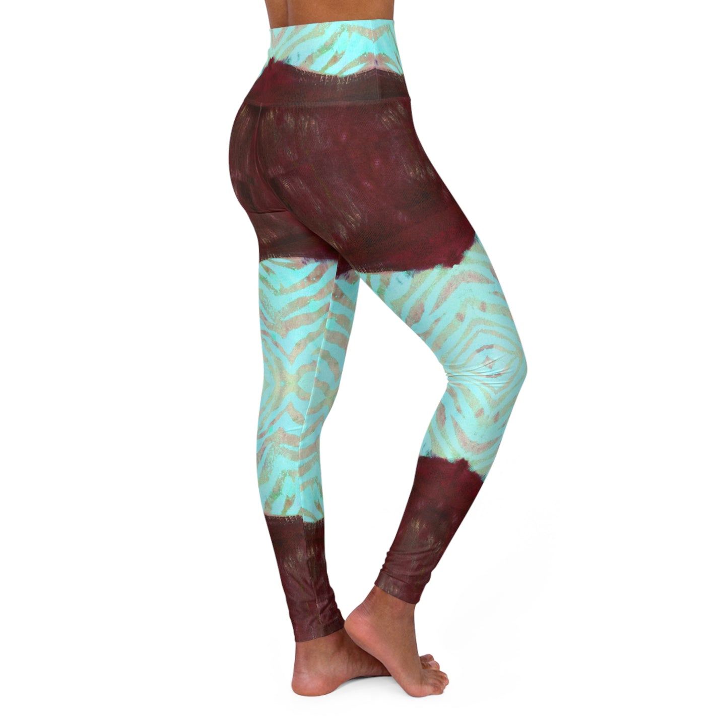 Tiger Bomb Cerulean Haze High Waisted Leggings