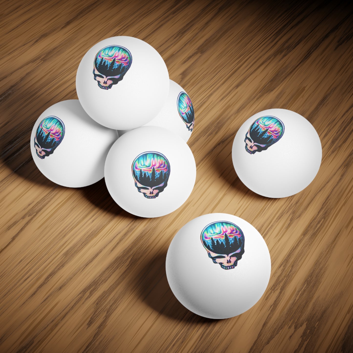 Aurora Borealis 6 pack Ping Pong Balls