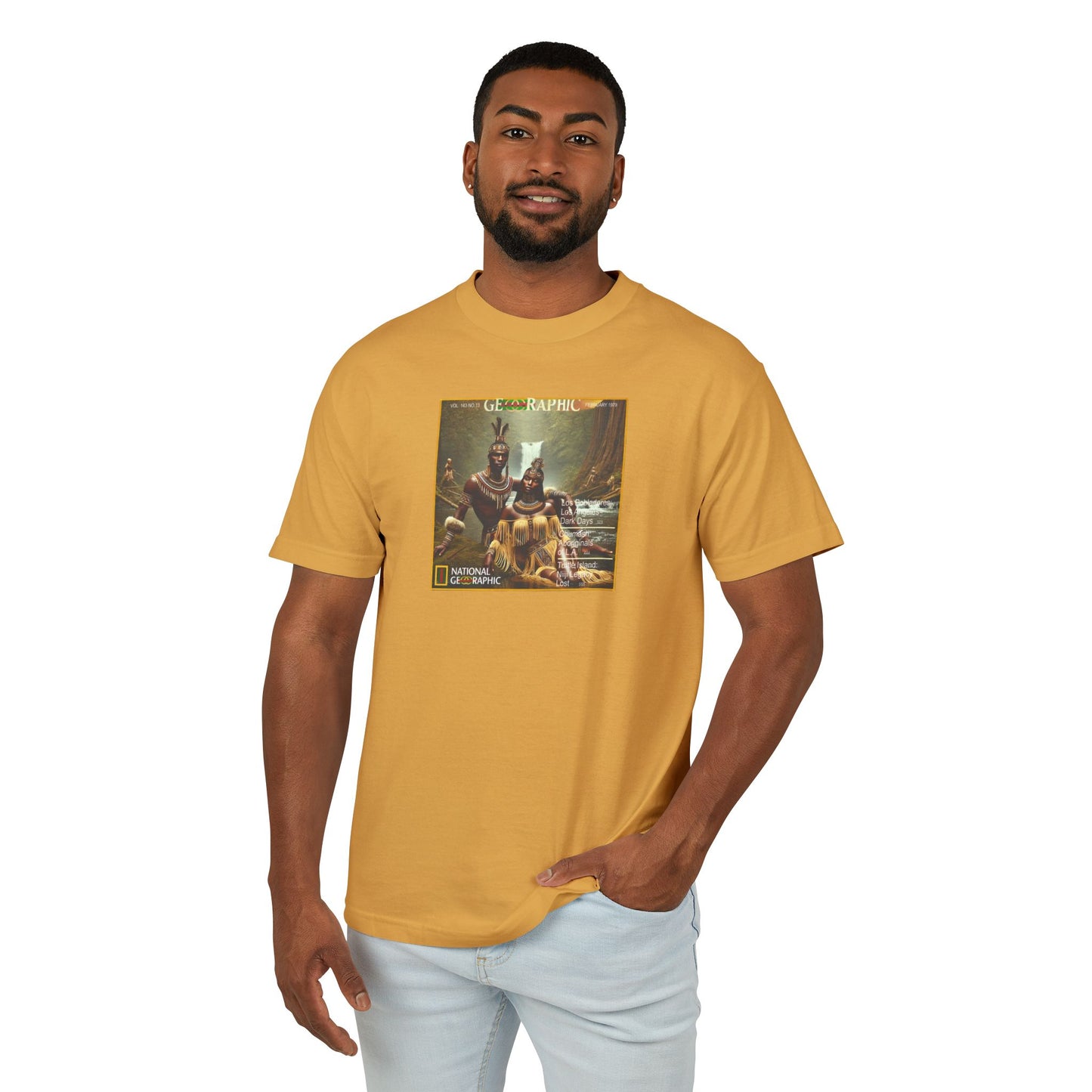 Turtle Island Amaru Khan Aborigine Unisex Garment-Dyed Heavyweight Cotton Tee