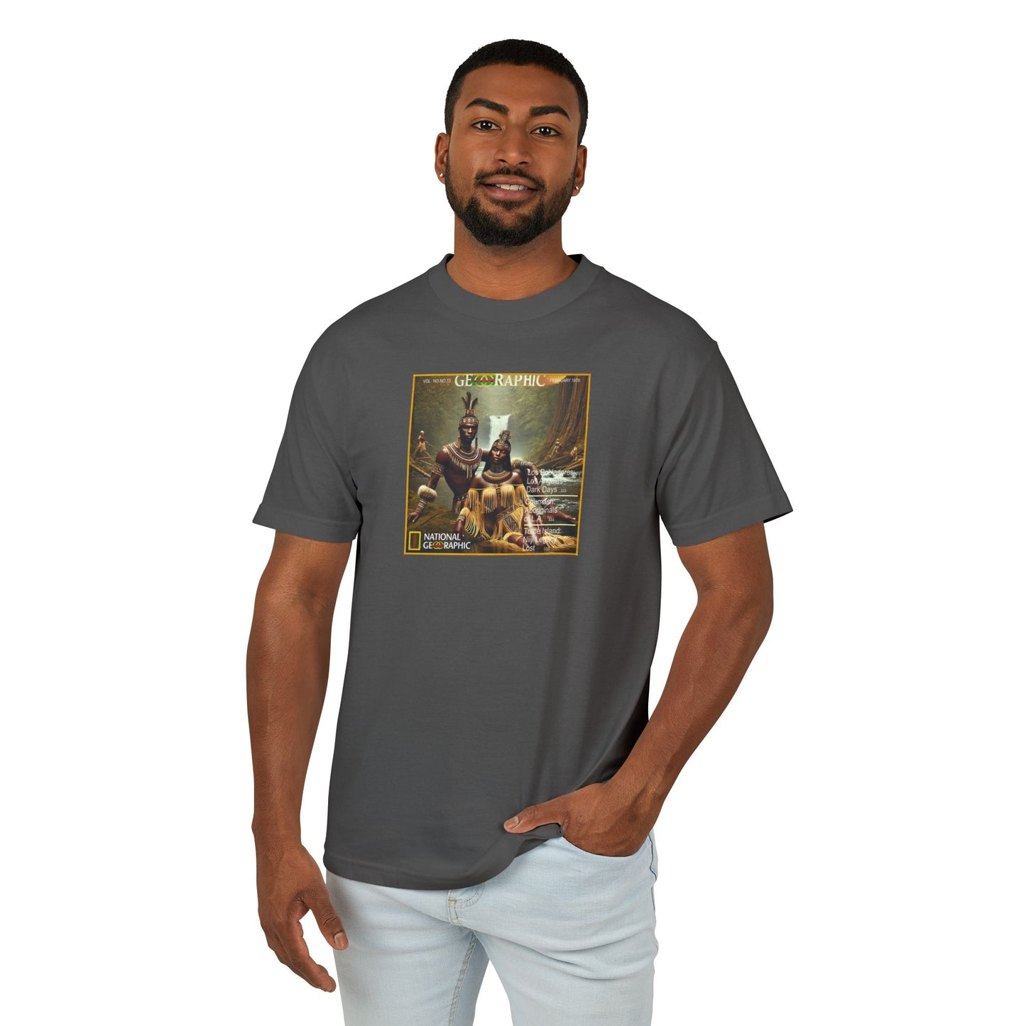 Turtle Island Amaru Khan Aborigine Unisex Garment-Dyed Heavyweight Cotton Tee