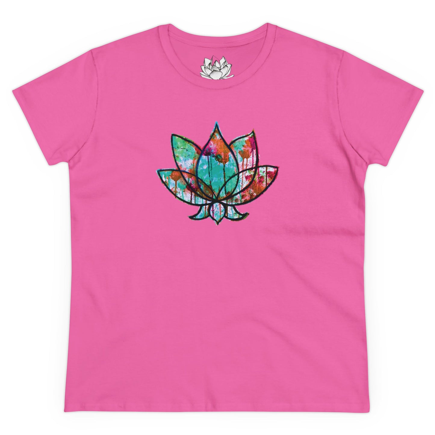 Graffiti Lotus Bloom Women's Cotton Tee