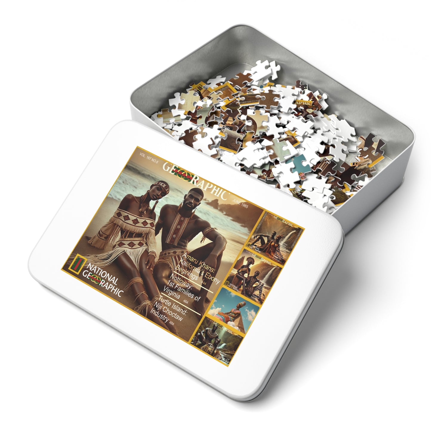 Amaru Khan Turtel Island Jigsaw Puzzle with Tin