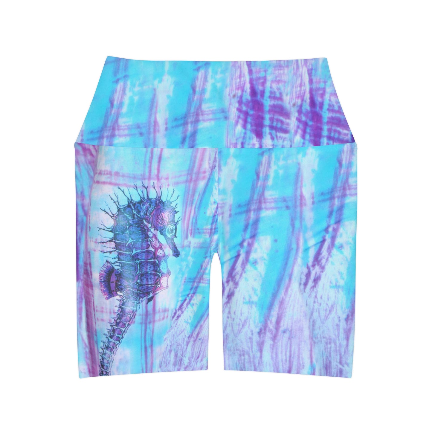 Sea Horse High Waisted Yoga Shorts