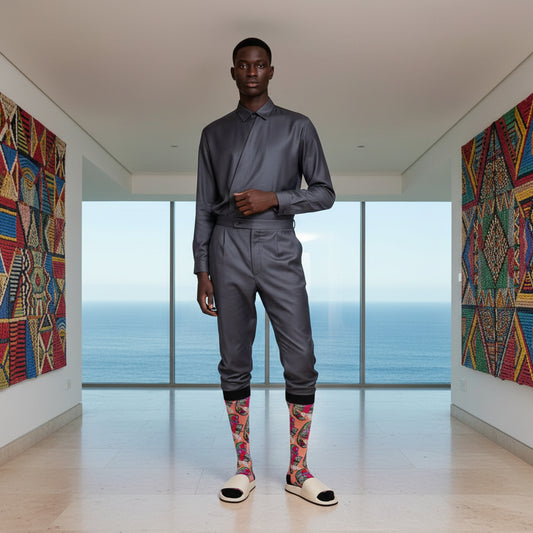 LOVE PILL Cushioned Crew Socks Peach Whip