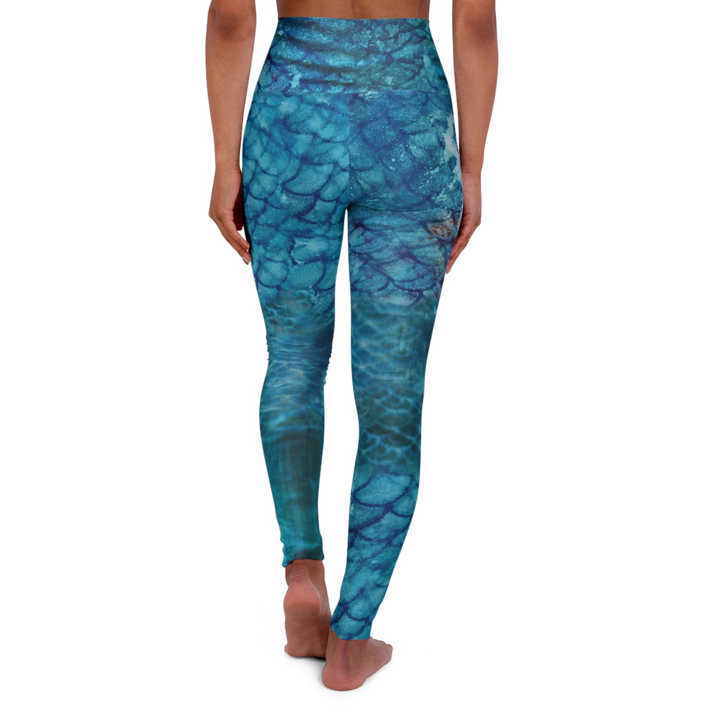 Ocean Goddess Mermaid High Waisted Leggings