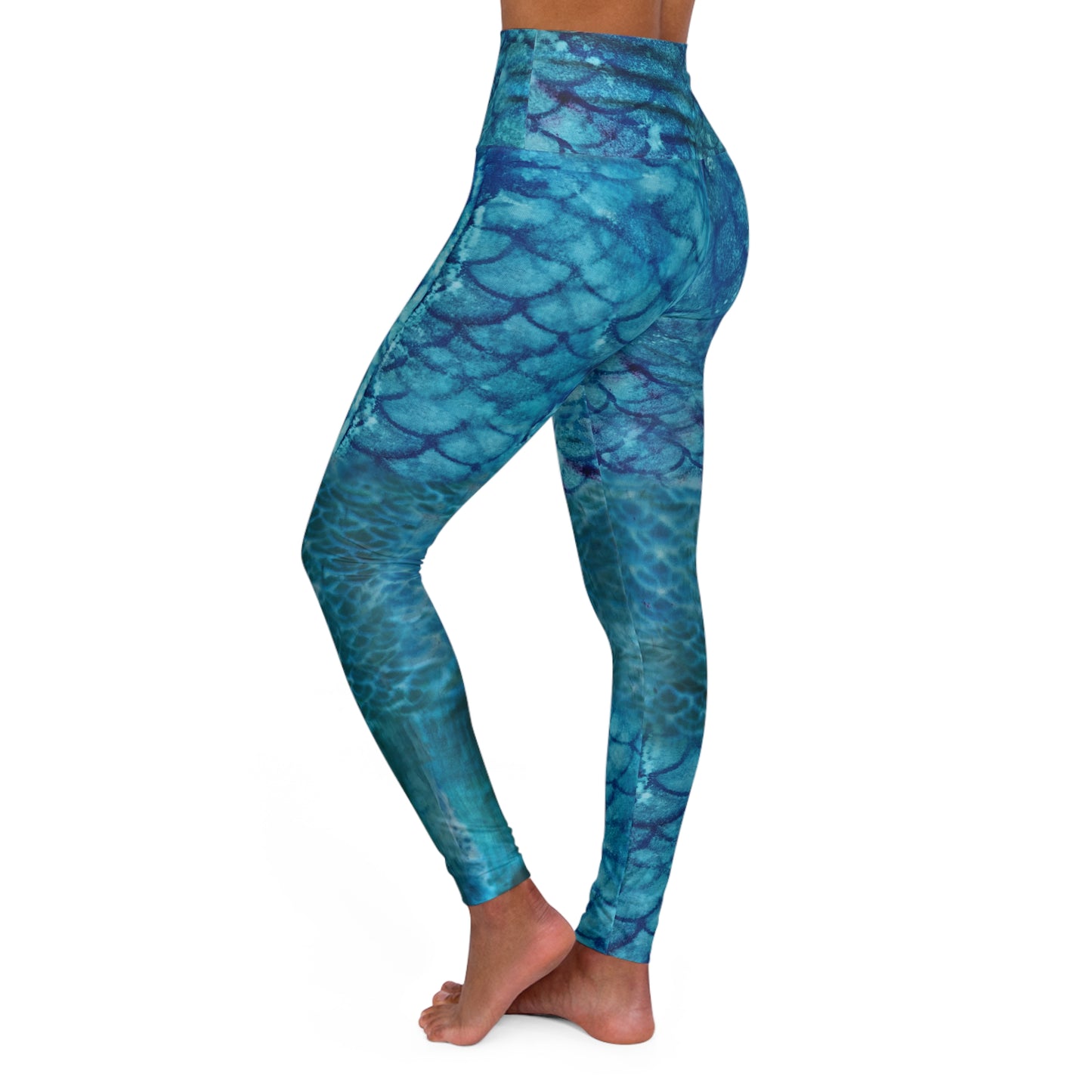 Ocean Goddess Mermaid High Waisted Leggings