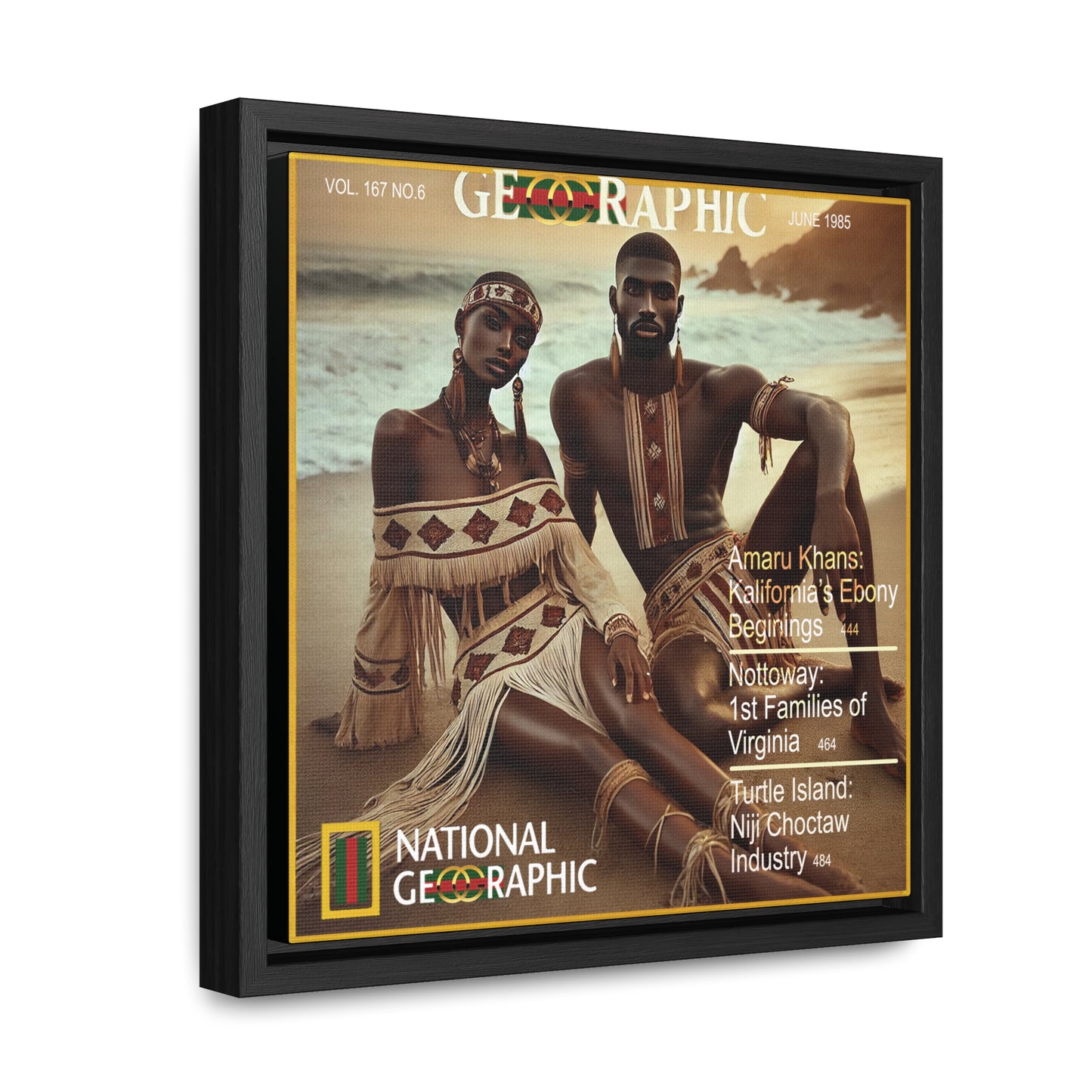 Turtle Island Amaru Khan Aborigine Gallery Canvas Wraps, Square Frame