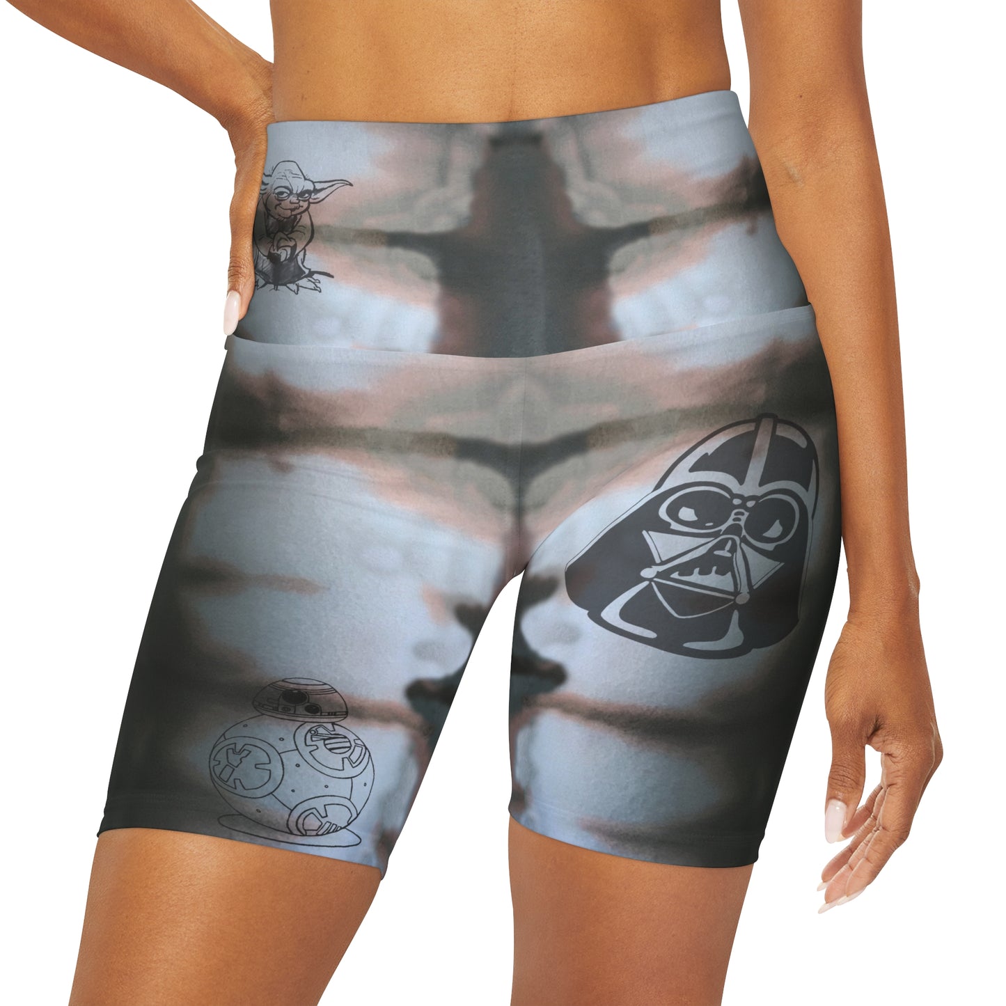 Darth Vader High Waisted Yoga Shorts