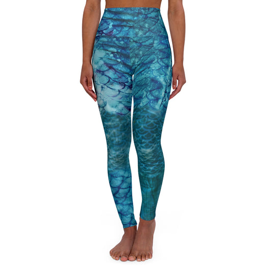 Ocean Goddess Mermaid High Waisted Leggings