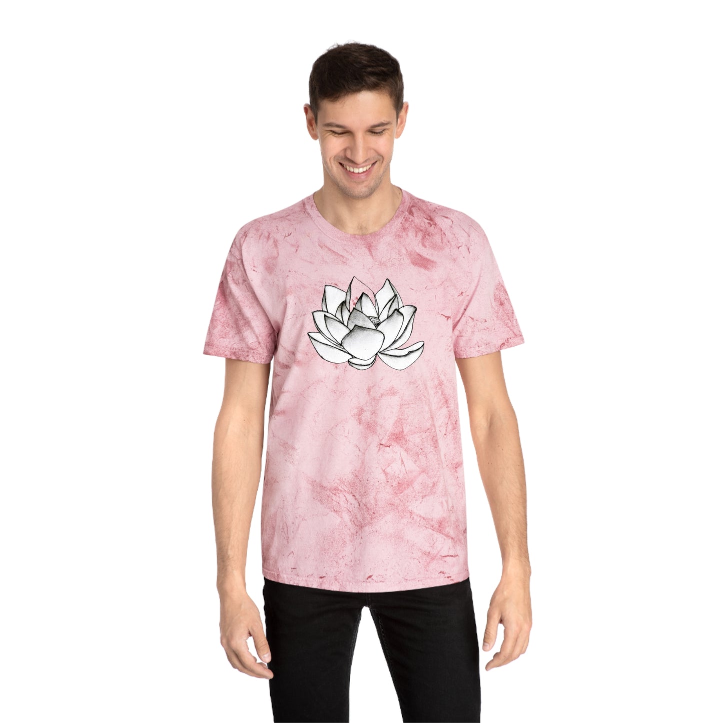 Lotus Flower Sketch Industrial Dye Premium T-Shirt