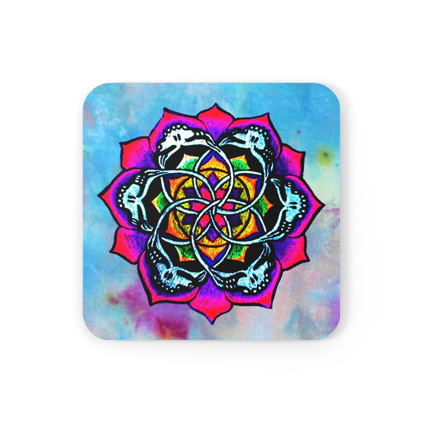 Dead Mandala Corkwood Coasters