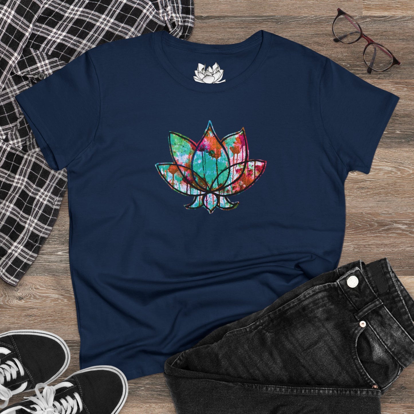 Graffiti Lotus Bloom Women's Cotton Tee